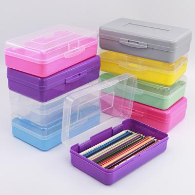China Schools & Pencil Box Pen Boxes Packaging Plastic Clear Pencil Box Pencil Case Color Pencil Case Storage Offices YUZMEI Plastic Pencil Case Organizer Large for sale