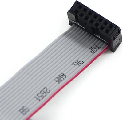 China Automotive 2pcs IDC 14 Pin Connector Gray Wire Flat Ribbon Cable Connector Length 30cm 2.54mm Pitch for sale
