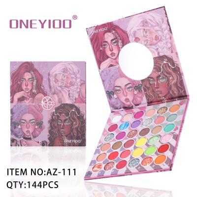 China Waterproof 36 Color ONEYIOO pretty girl Eye Shadow Custom Factory Direct include brush Pearlescent Matte Cosmetics Matte Metallic Applicator Kawai IGOODCO ONEYIOO for sale