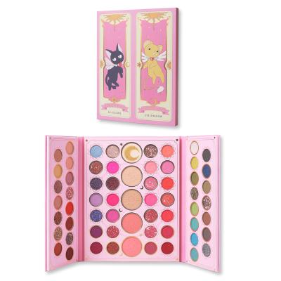 China Waterproof 63 Color ONEYIOO Eye Shadow Factory Direct Custom Waterproof Large Sequin Luminous Cartoon Powder Makeup Pallet Applicator Kawai IGOODCO ONEYIOO for sale