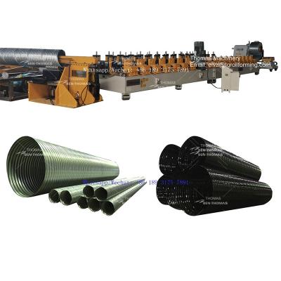 China Underground Drain Spiral Culvert Corrugated Steel Helix Pipe Equipment Making Machine for sale