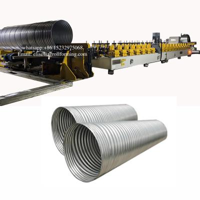 China High Efficiency Fully Automatic Spiral Drain Corrugated Culvert Steel Pipe Forming Machine for sale