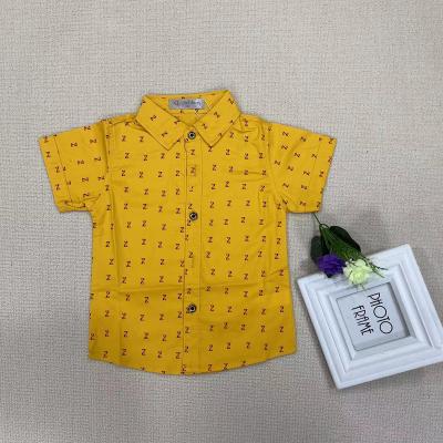 China Wholesale New Summer Full Size Children's Boys Shirts Printing Cotton Shirt Kids Plus Size Children's Clothing for sale