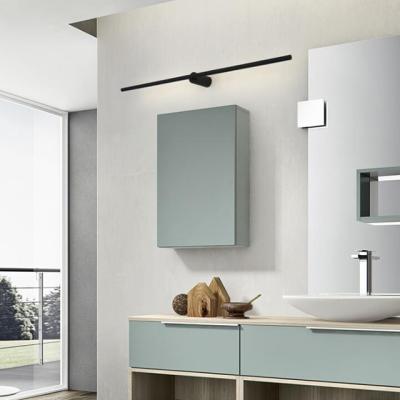 China Modern Fashionable 14W 28W Cabinet Mounted Black Bathroom Makeup Bar Led Mirror Lighting for sale