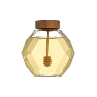 Cina 500g Honey Bottle Honey Glass Storage imbottiglia i coperchi di legno in vendita