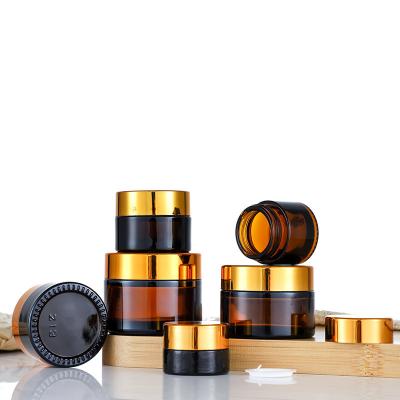 China diâmetro de 30g Amber Cream Transparent Glass Jars 5.2cm à venda