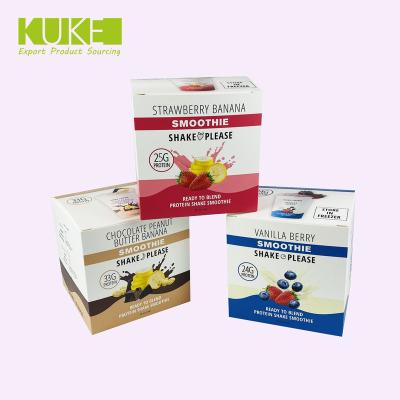 China Shenzhen Recyclable Custom Printing Cardboard Corrugated Protein Powder Food Packaging Art Paper Box for sale