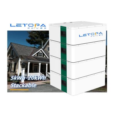 China Letopa-YY48100S stackable solar battery pack 240v 10kwh 20kwh solar batteries storage cabinet battery rack mounted solar system 100Ah for sale