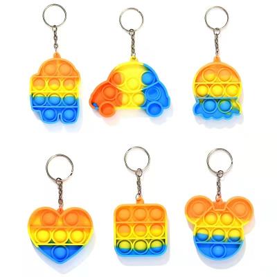 China Custom Promotion 3D Silicone Rubber Rubber Soft Pop It Stir Key Chain for sale