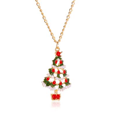 China Women's Christmas Cartoon Colorful Jewelry Cute Drip Christmas Tree Ornament for sale