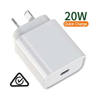 China GOOD-SHE AU Plug High Speed PD 20W Charger Wall Power Bank Phone Fast Charger For Iphone 12 Apple Charger for sale