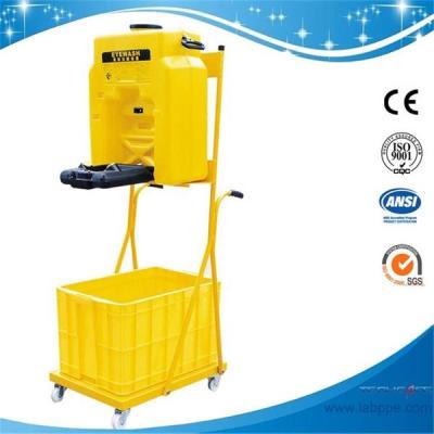 China SH983T-Gravity actuó la estación del lavado del ojo con la carretilla del carro, portátil/mueble, 14 galones en venta