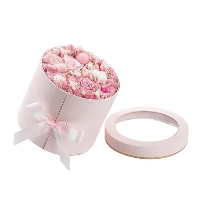 China Wholesale Mother's Day Flower Handmade Luxury Gift Boxes With Window Packaging Plastic Gift Rose Box for sale