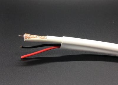 China RG-59 Siamese Coaxial with Power CCTV Cable Video Security systems (White PVC Round Cover) for sale