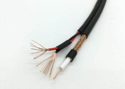 China RG59+2C 20AWG Solid Bare Copper, 18 AWG Unshielded Power Cable 90%CCA Braid CCTV for sale