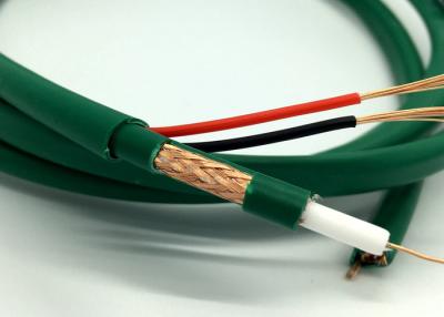 China Kx7+2Alim Coaxial With Power CCTV Cable Video Wire for Camera Green PVC for sale
