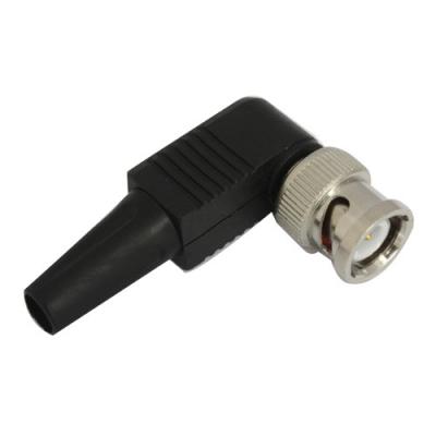 Chine avec le connecteur masculin à angle droit de télévision en circuit fermé de la botte BNC Solderless pour le câble RG59 coaxial de liaison à vendre