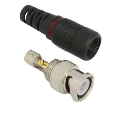 Chine Connecteur de télévision en circuit fermé de BNC Solderless masculin pour le câble RG59 coaxial de liaison avec la botte à vendre
