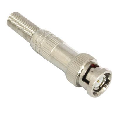 Chine Terminateur rapide de câble coaxial de liaison de soudure de cuir embouti de connecteur masculin de télévision en circuit fermé de BNC avec la longue botte en métal à vendre