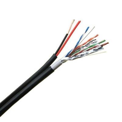 Chine Le LAN avec le câble de télévision en circuit fermé de puissance a tordu PE siamois de la gaine PV+UV de ftp CAT5E+2DC du fil 4P le double à vendre