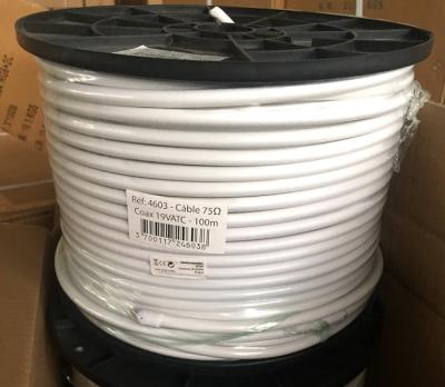 China 19 VATC PVC blanco del cable coaxial de 75 ohmios exportación de los 300m y del 100m a Francia en venta