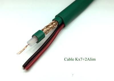 China le câble Kx7+2Alim Coaxial With Power CCTV Cable vidéo 7*0.2BC 128*0.12CCA 7*0.39CCA for sale