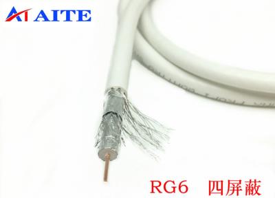 Китай RG6U Quad Shield 75 Ohm Coaxial Cable Double AL Braid and Foil CATV Wire продается