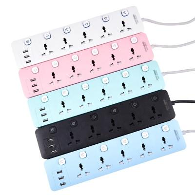 China Widely universal power socket extension cord with 3 USB ports for sale