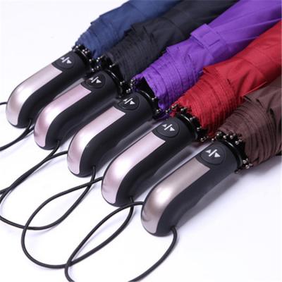 China Modern Black Coating UV Protected 3 Times Automatic Umbrella for sale