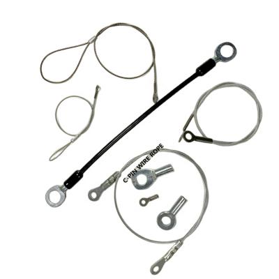 China C-PIN Construction Safety Cable Steel Wire Rope Terminal Loops Stainless Wire Lanyard Steel Aircraft Cable for sale