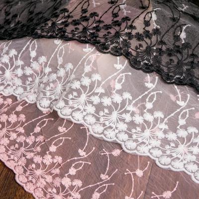 China Sustainable Sustainable Fabric Pink Lace Designer Beaded Sequin Tulle Embroidery Lace Fabric for sale