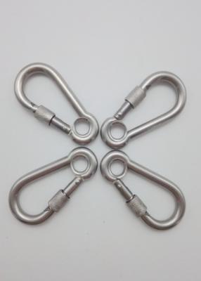 China 8 * 80mm Terminal Fittings 316 Stainless Steel Climbing Button Carabiner With Screw for sale