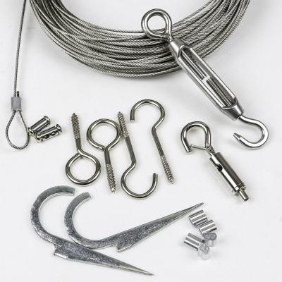 China ISO2008 Terminal Fittings Stainless Wire Hanging Kit wtih Hook / Eye Turnbuckle for sale