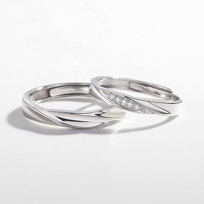 China CLASSIC Zircon Sterling Silver Latest Simple Design Shuntengda Couples Ring Wedding Ring Women Jewelry for sale