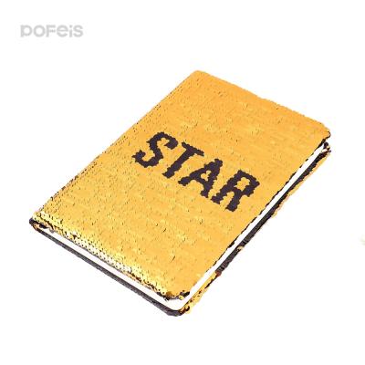 China B5 Notebook Customized Sequin Embroidery Shiny Logo Reverse Color Change Logo Editing Notebook Hardcover for sale