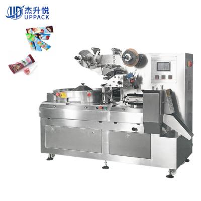 China High Speed Automatic Flowing Easy Jelly Candy Lollipop Packing Soft Operation 3 Servo Motor Control Machine for sale