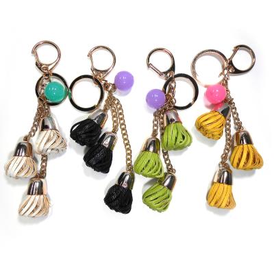 China Soem, das Logo Leather Flower Keychain, 3.5cm grüne lederne Schlüsselkette druckt zu verkaufen