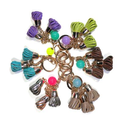 China Van de het Leerbloem van het Chormeplateren de Zeer belangrijke ketting, het Leer Keychains van de Damesdouane Te koop