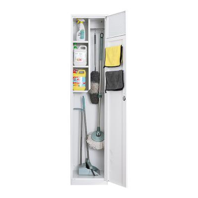 China Metal Storage Tool Cart Manufacturer Supply Stainless Steel Tools Cabinet Broom Storage Cleaning Cabinet for sale