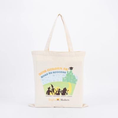 China Recyclable Wholesale Promotional Natural Cotton Canvas Tote Shopping Bag With Printing Logo for sale