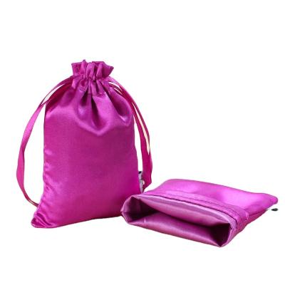 China China Wholesale Recyclable Custom High Quality Silk Satin Hair Extension Packaging Bags for sale