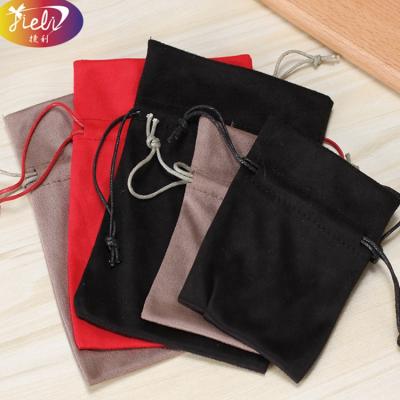 China Recyclable Custom Colorful Drawstring Jewelry Bag Velvet Pouch for sale