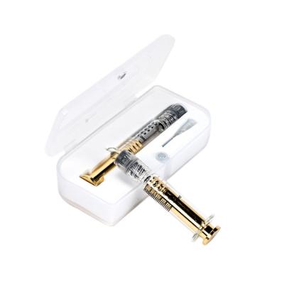 China Metal Plunger Luer Lock Glass Syringe 1ml Oil Syringes Silver Gold Plunger for sale