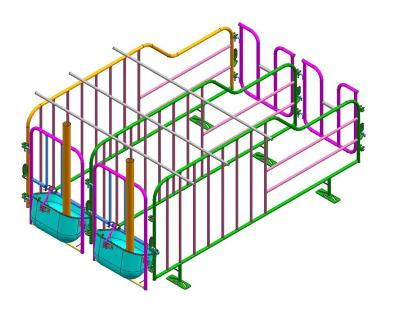 China Farms juxin Solid steel material gestation crate livestock pen crates for sow pig cage for sale