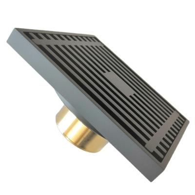 China Modern Square 10cm Black Bathtub Shower Drainer Stainless Steel Square Prevent Odor Floor Drain Waste Grate Floor Drain for sale