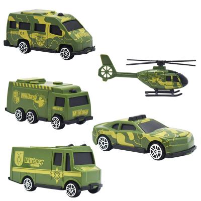 China Toy Hot Sale Cheap Children Diecast Military Scene Matching Military Vehicles Toys Helicopter Model Set for sale