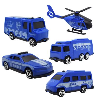 China Toy Hot Sell Diecast Kids 5 Pieces Police Car Set Toys Homochromy Gift Toy Cars for sale