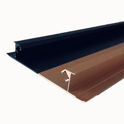 China 6063 T5 Architectural Aluminium Profiles Middle Seam Strip Skirting Line for sale