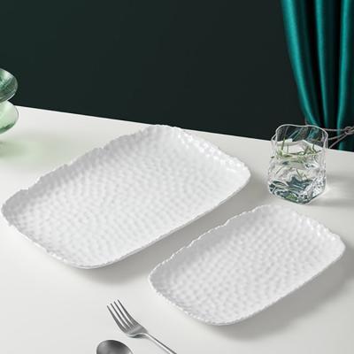 China White Dinner Dishes Sustainable Wedding Ceramic Porcelain Tray Tableware Hotel Decoration High Quality for sale