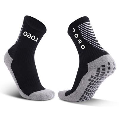China Breathable Wholesale Custom Logo Grip Towel Bottom Designer Soccer Football Sports Grip Socks for sale